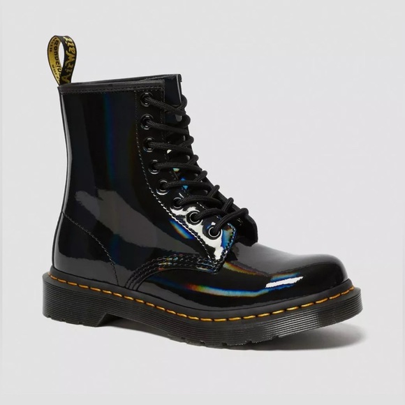New Dr. Martens Womens 1460 W Rainbow Patent Leather Boot, Black Size 7 - Picture 2 of 8